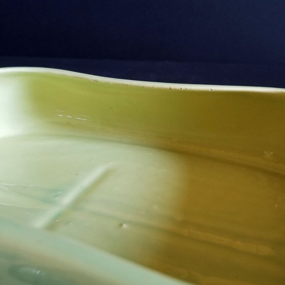 Vintage Beauceware Pottery Rectangle Green Planter - Picture 3 of 7